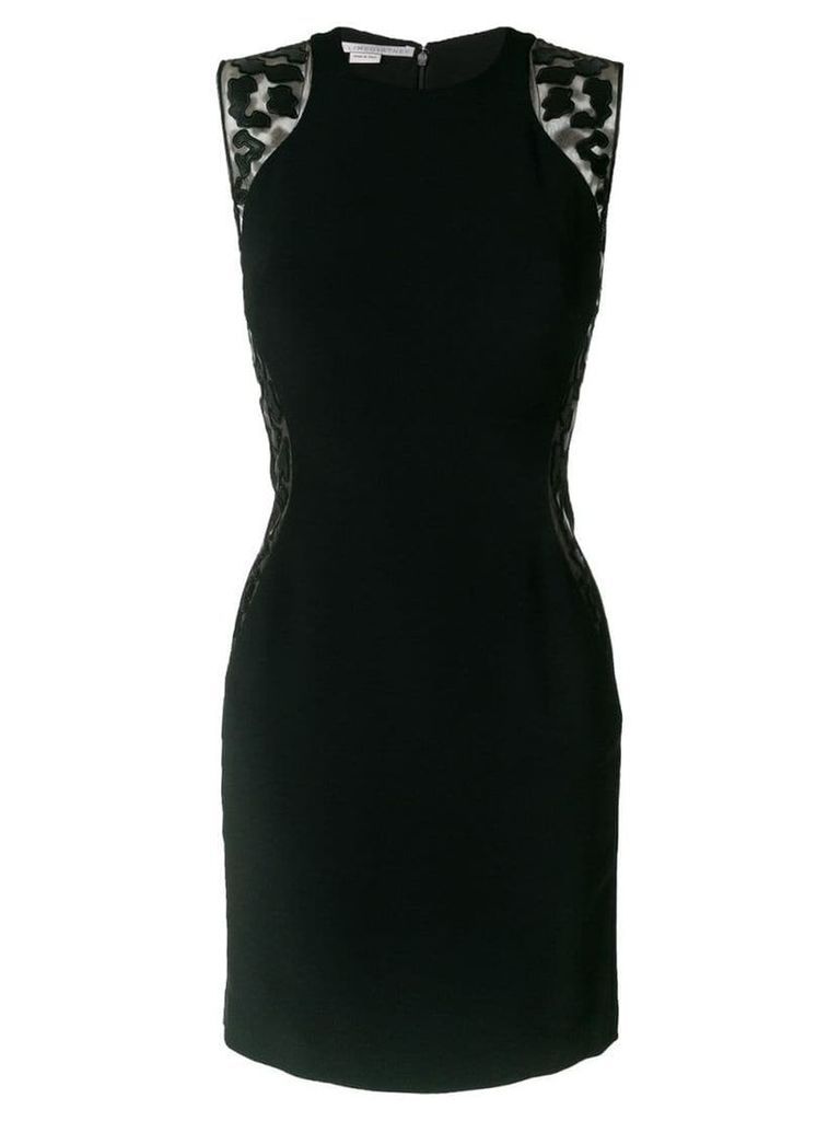 Stella McCartney sheer contrast fitted dress - Black