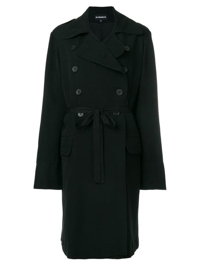 Ann Demeulemeester slim-fit buttoned coat - Black
