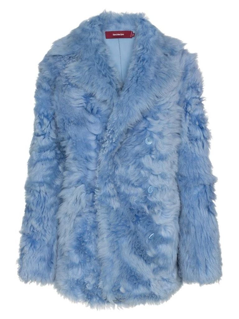 Sies Marjan lapel-collar shearling coat - Blue