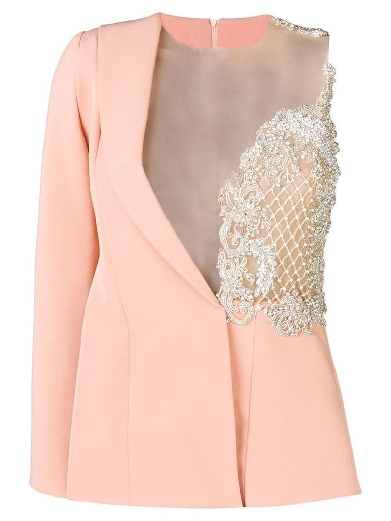 Loulou embroidered top blazer - Neutrals