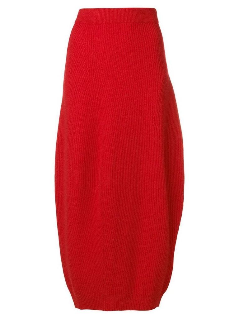 Jil Sander knitted midi skirt - Red