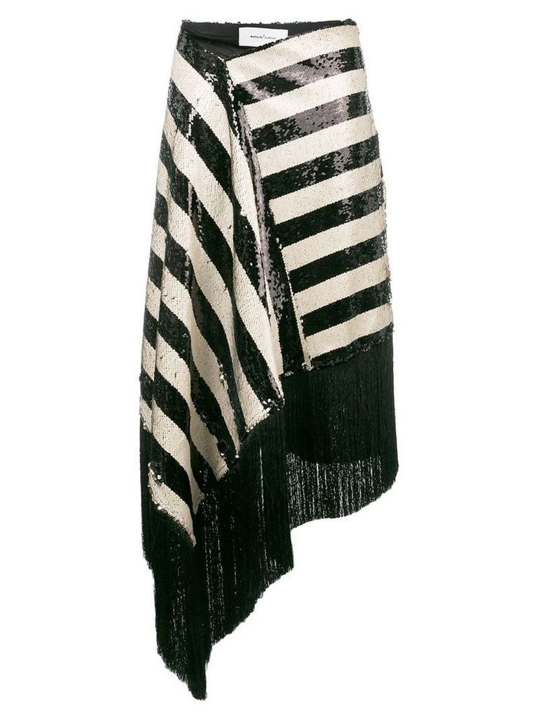 Marques'Almeida striped sequin skirt - Black