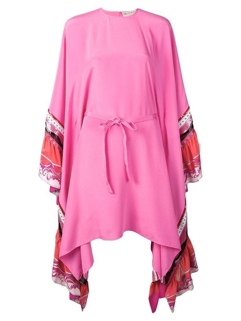 Emilio Pucci Embroidered Silk-Cady Kaftan Dress - Pink