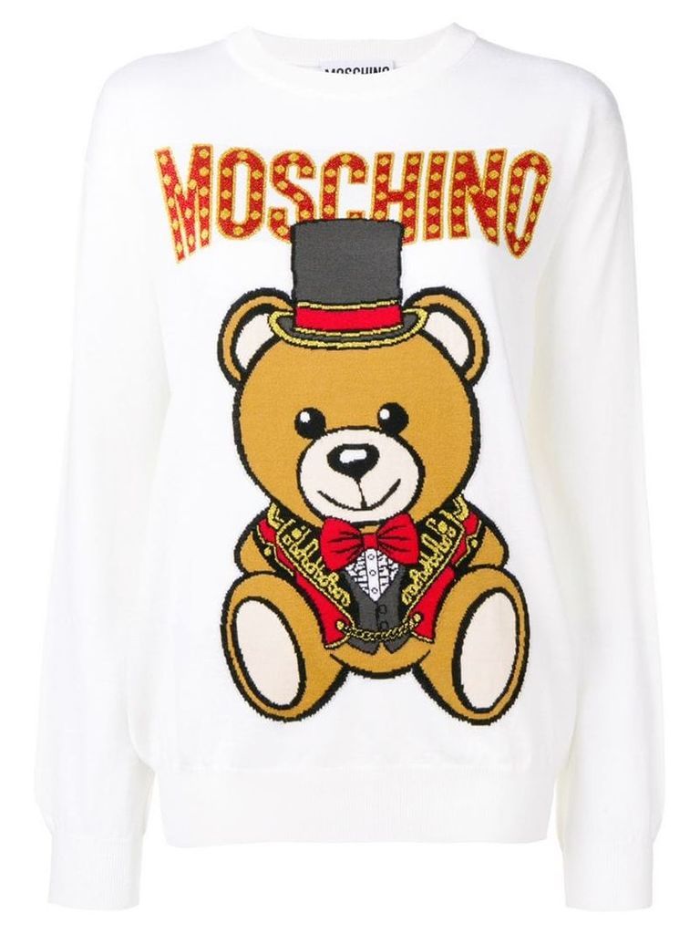 Moschino Teddy Circus intarsia jumper - White