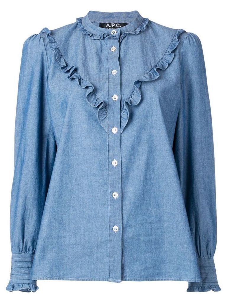 A.P.C. frill trim shirt - Blue