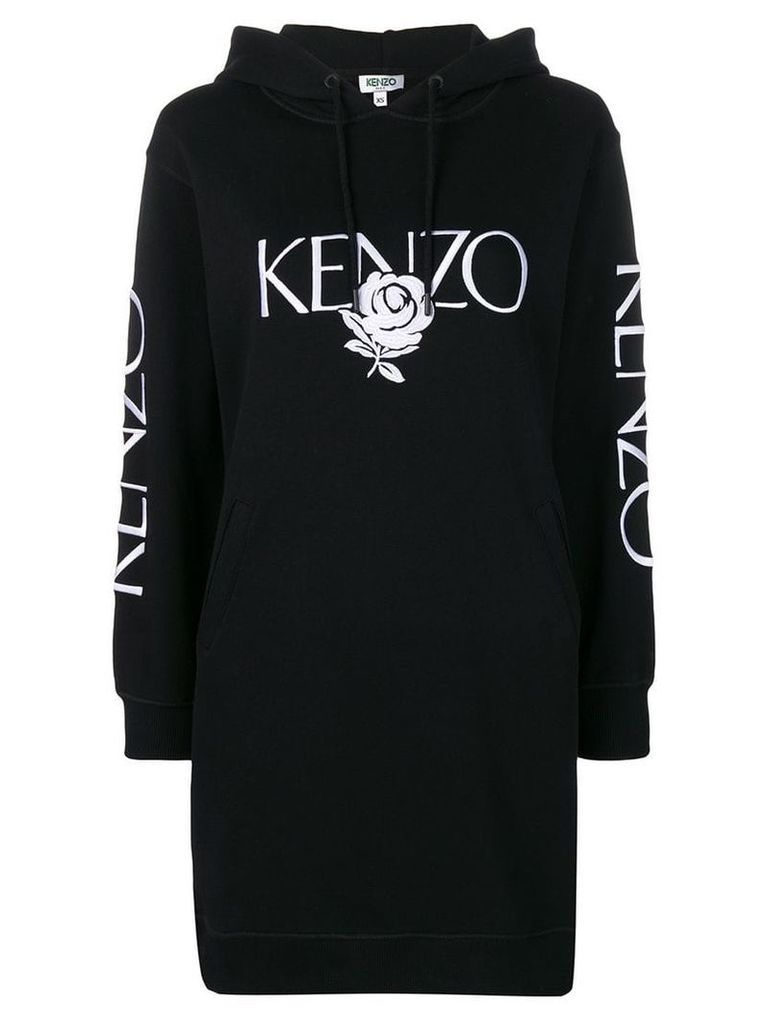 Kenzo embroidered rose dress - Black