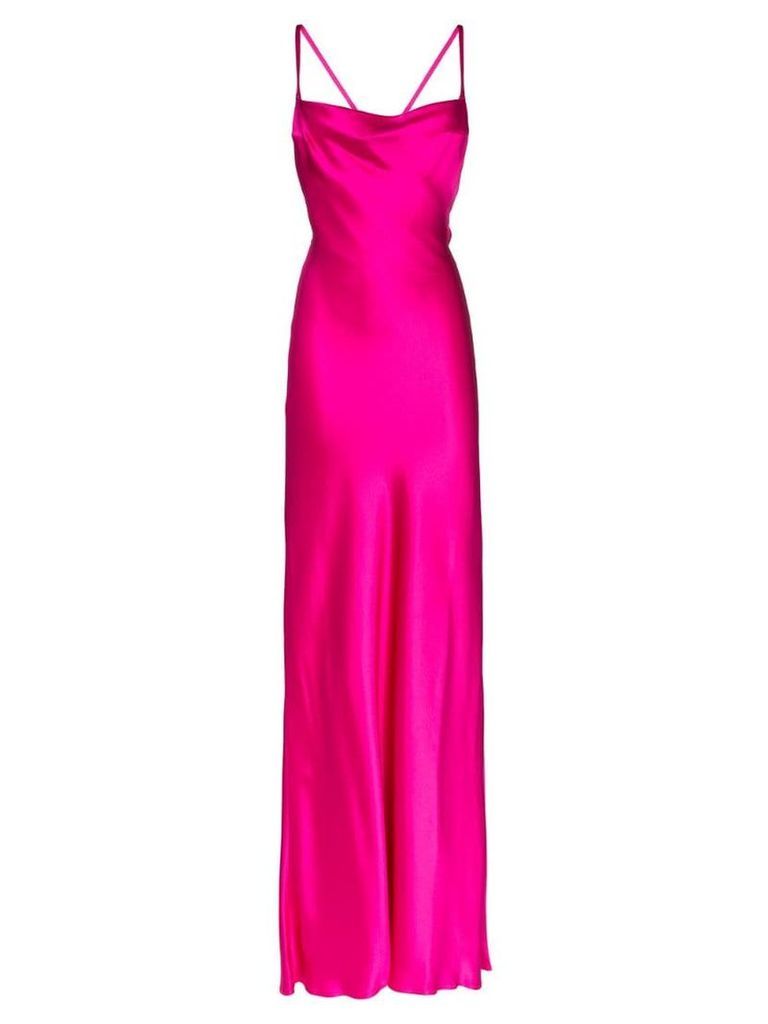 Galvan whiteley open-back silk dress - Pink
