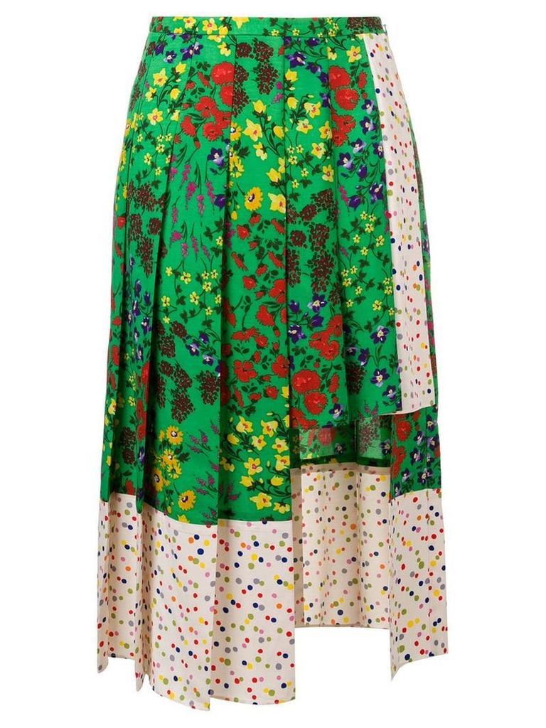 SJYP asymmetric pleated skirt - Green