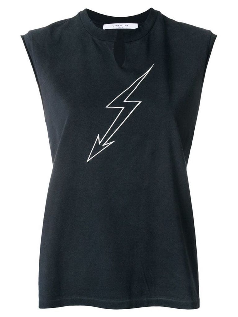 Givenchy lightning print sleeveless top - Blue