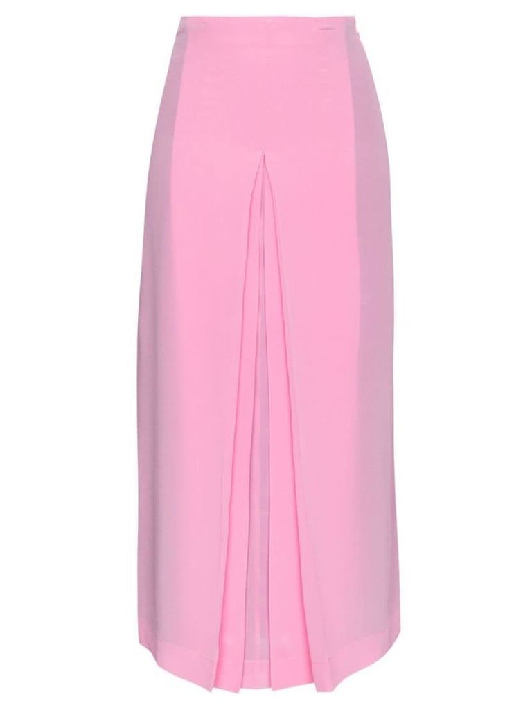 Marco De Vincenzo high waist pleated silk midi skirt - Pink