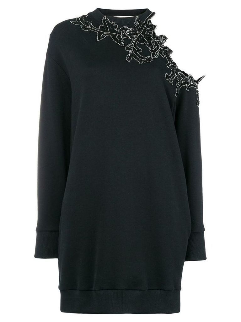 Christopher Kane sequin flower sweater dress - Black