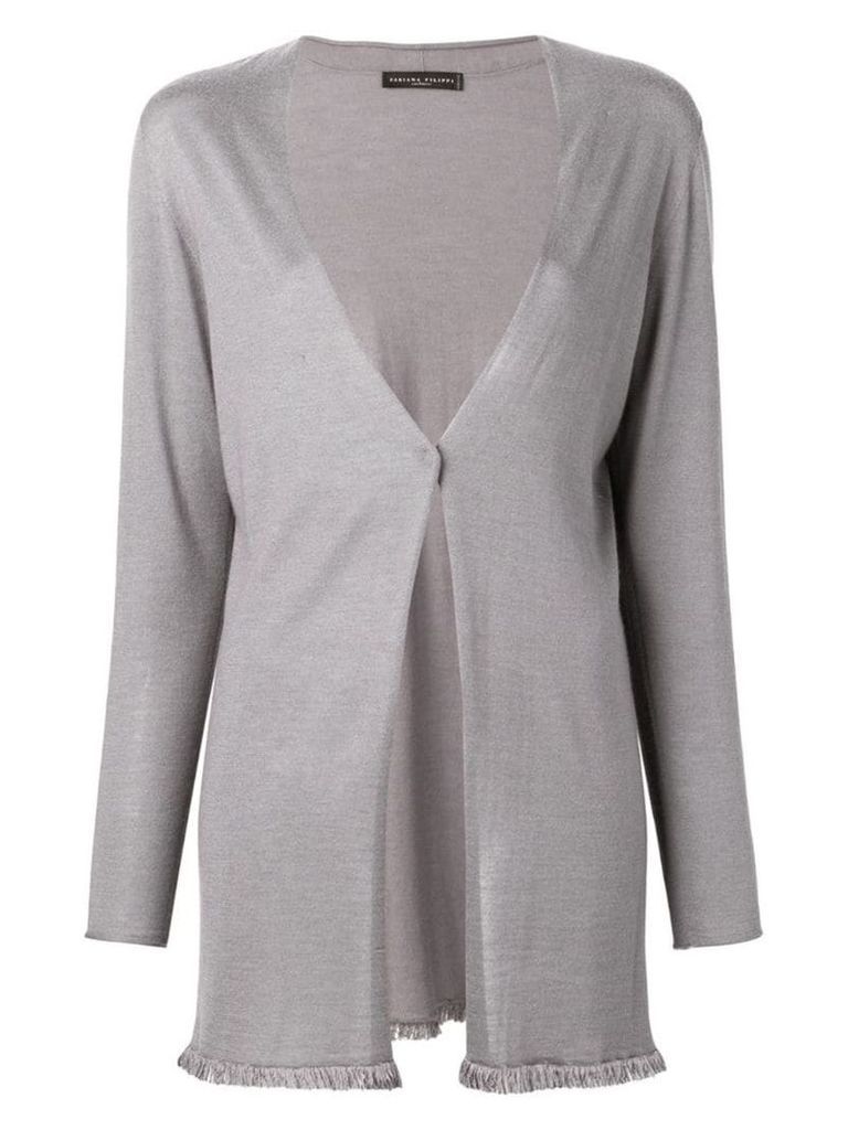 Fabiana Filippi one-button knit coat - Grey
