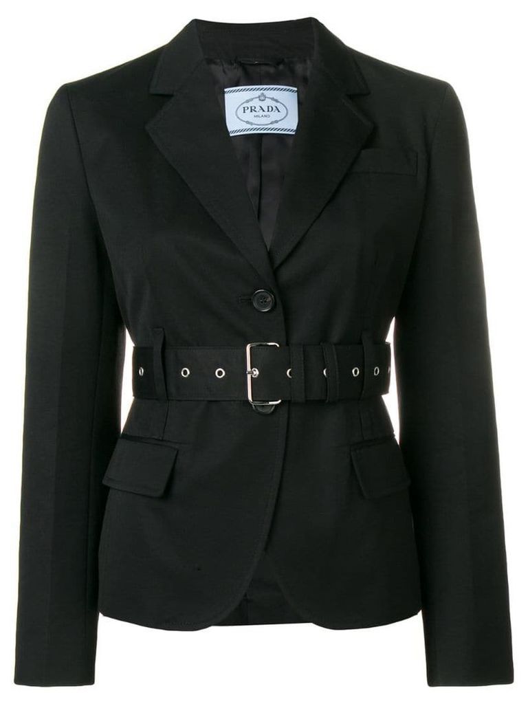 Prada belted fitted blazer - Black
