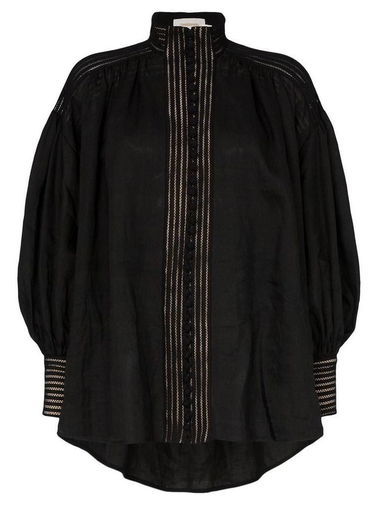 Zimmermann corsage linear button down blouse - Black
