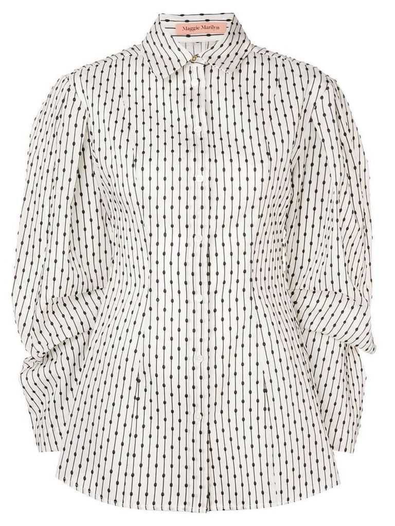Maggie Marilyn dotted wide sleeve blouse - Neutrals