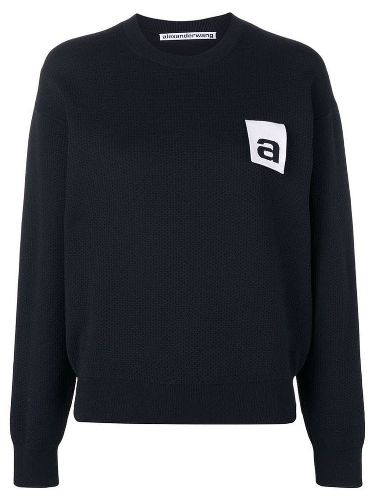 Alexander Wang contrast logo sweatshirt - Black