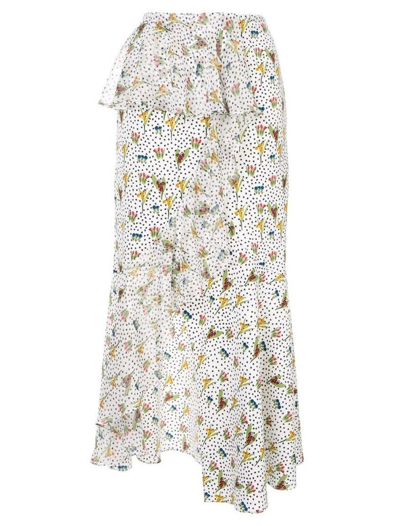 Goen.J floral print skirt - White