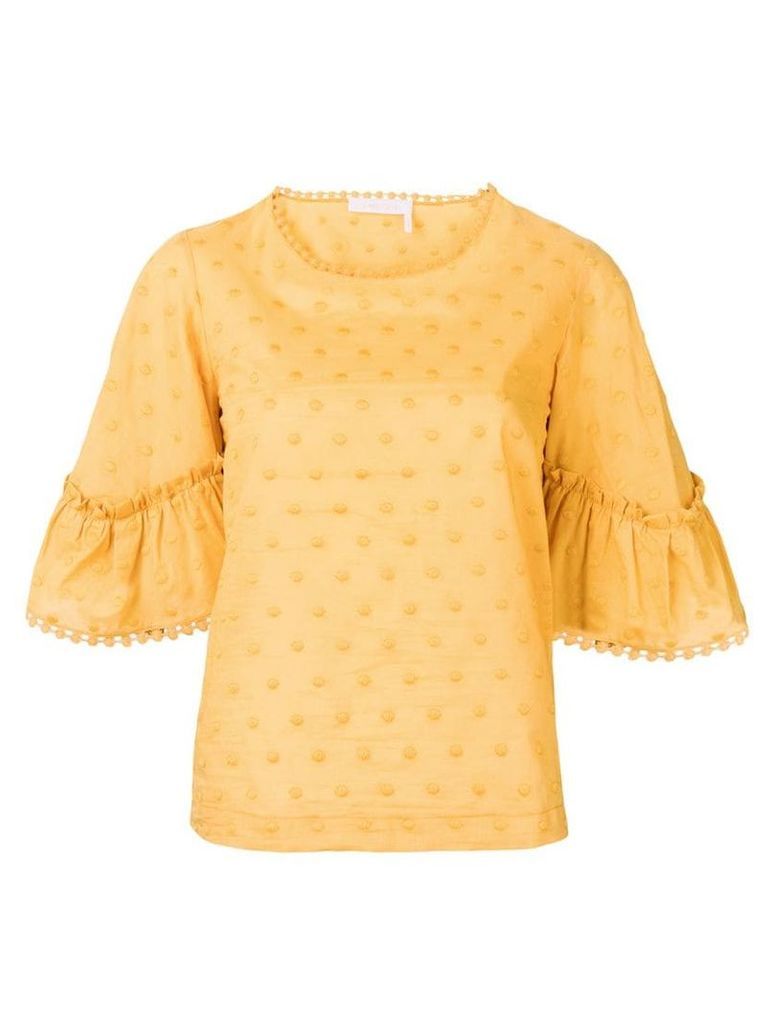 See By Chloé gathered sleeve blouse - Yellow