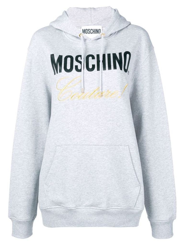 Moschino logo print hoodie - Grey