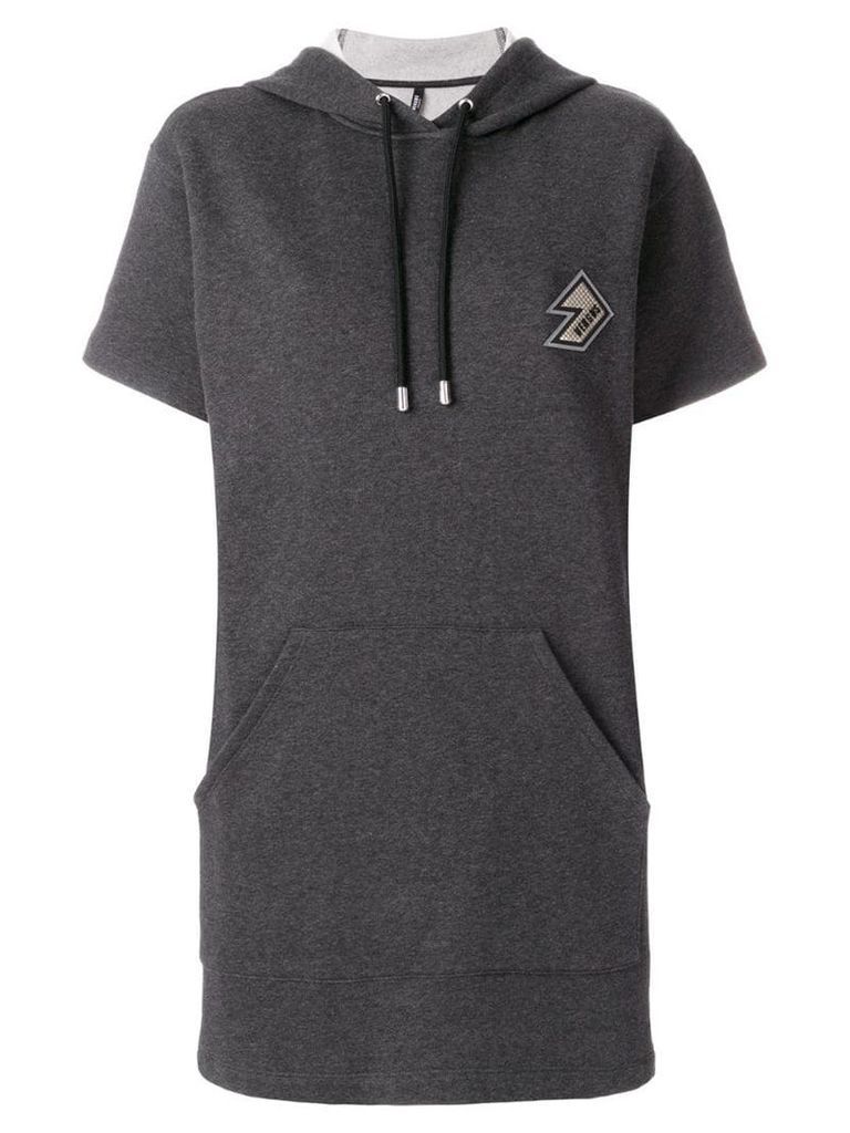 Versus logo patch hooded dress - Grey