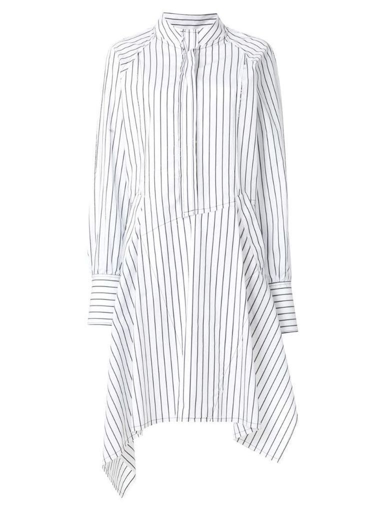 JW Anderson striped asymmetric shirt dress - White