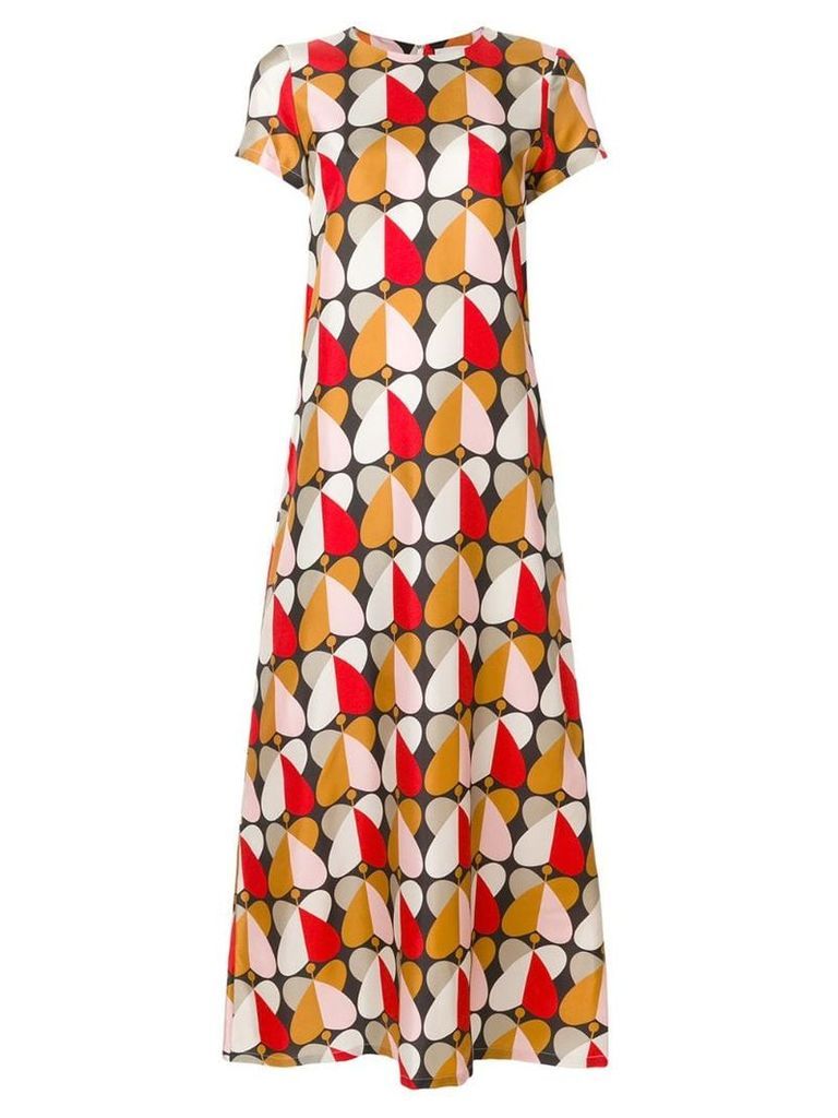 La Doublej long length patterned swing dress - Multicolour