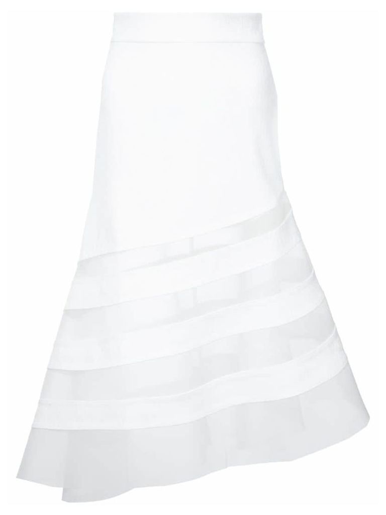 Robert Wun sheer panel skirt - White