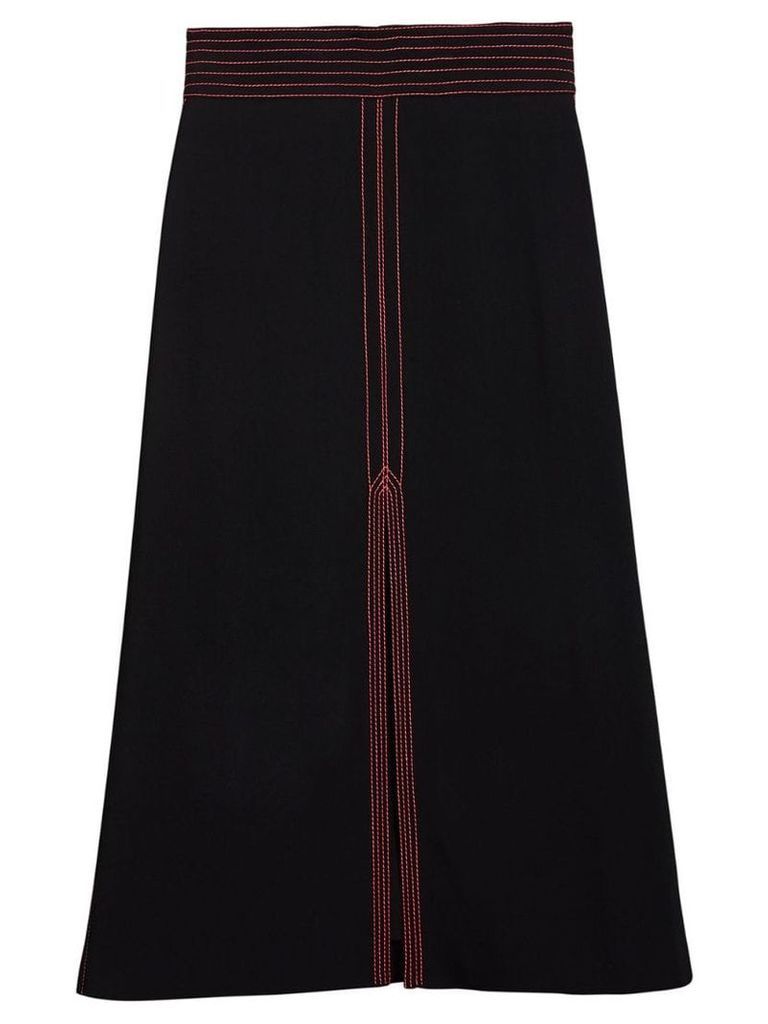 Burberry topstitch detail skirt - Black