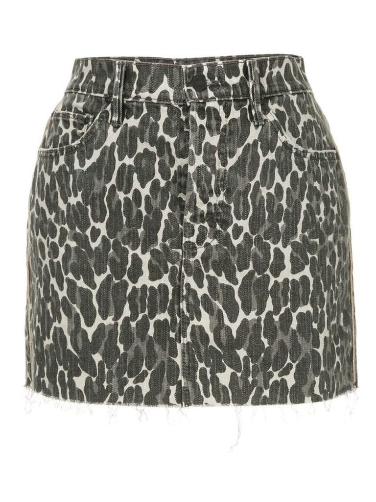 Mother leopard print skirt - Black