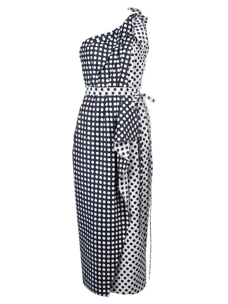 Carolina Herrera polka-dot asymmetric dress - Blue