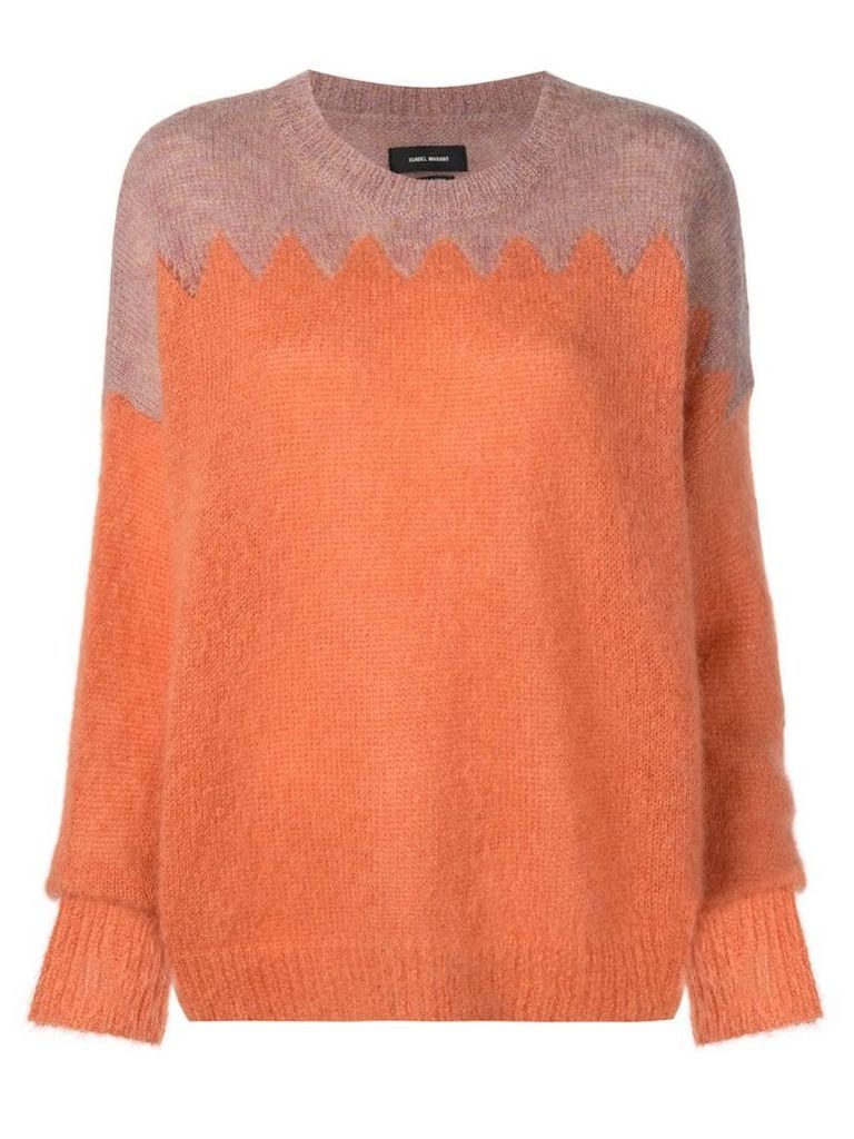 Isabel Marant contrast panel knit sweater - Orange
