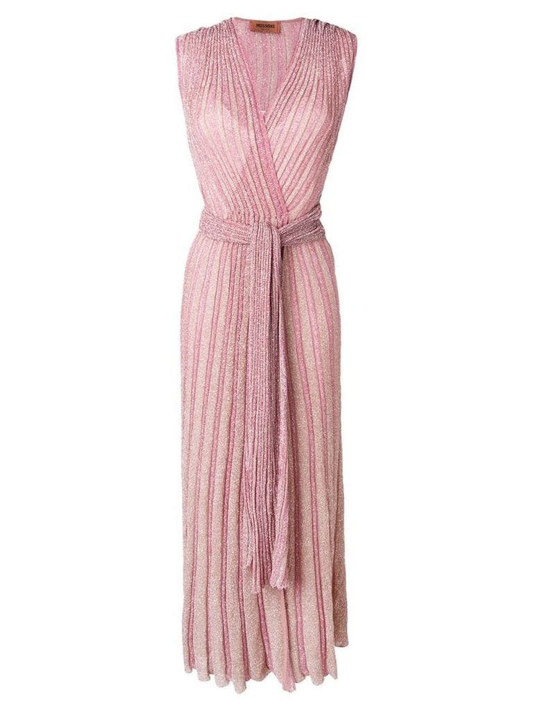Missoni long wrap dress - Pink
