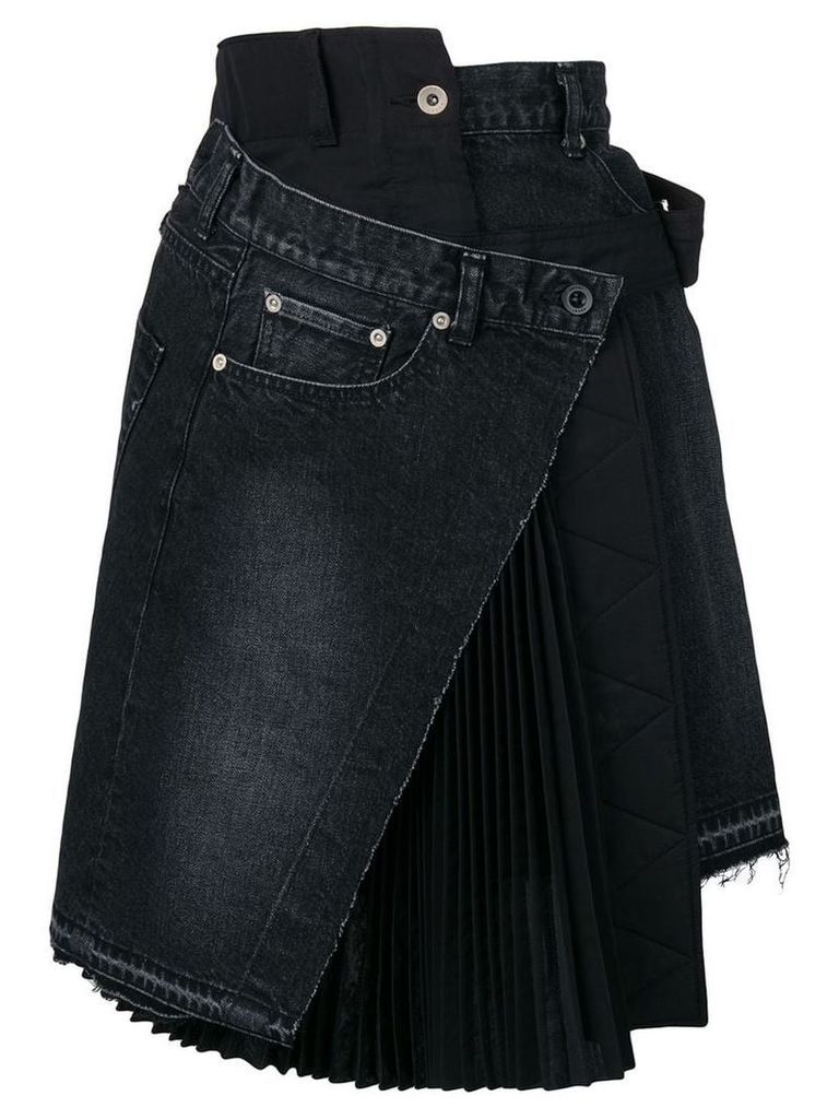 Sacai deconstructed denim skirt - Black