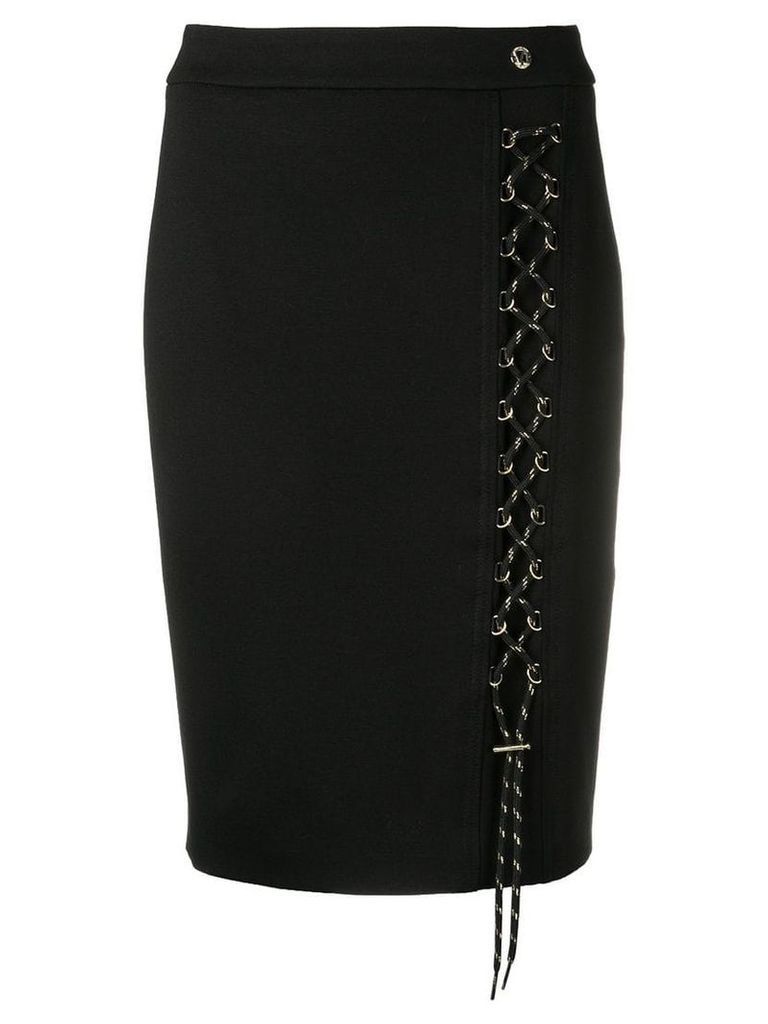 Versace Jeans lace-up pencil skirt - Black