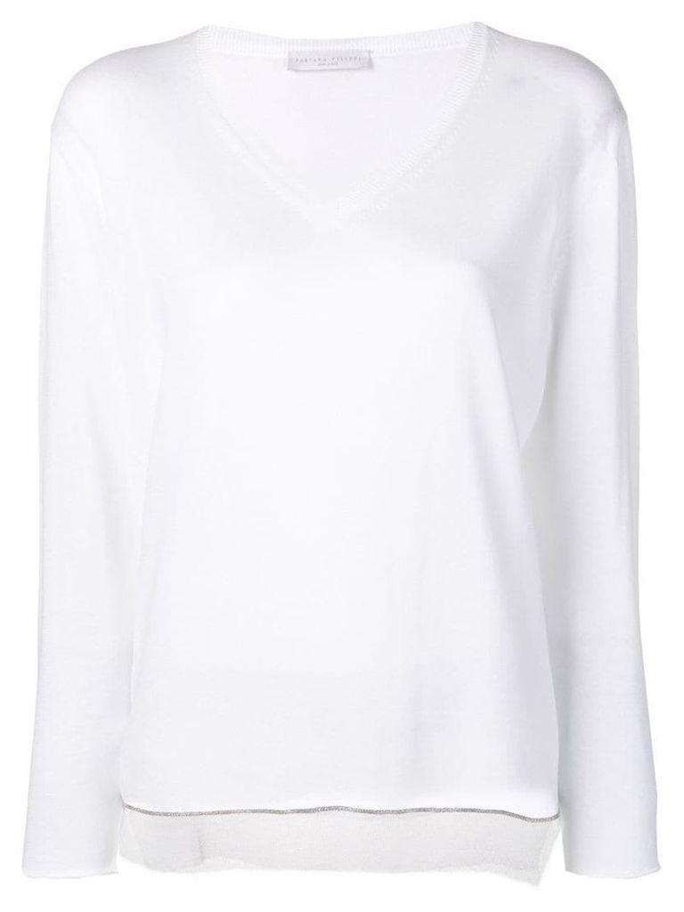 Fabiana Filippi sheer panel sweater - White