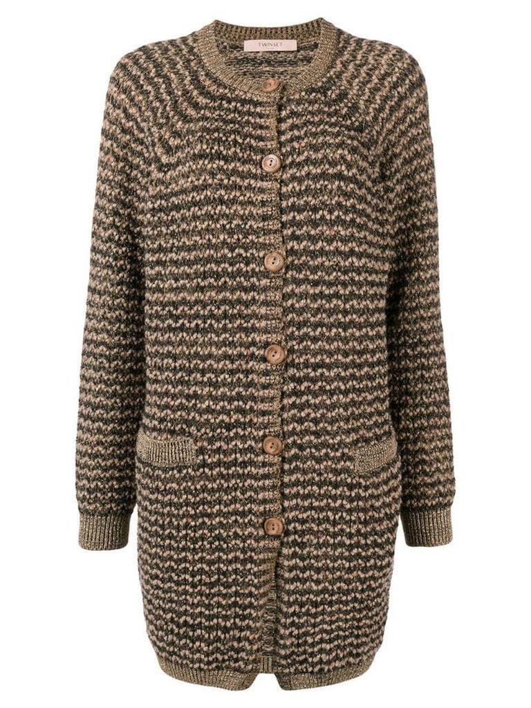 Twin-Set knitted cardi-coat - Brown