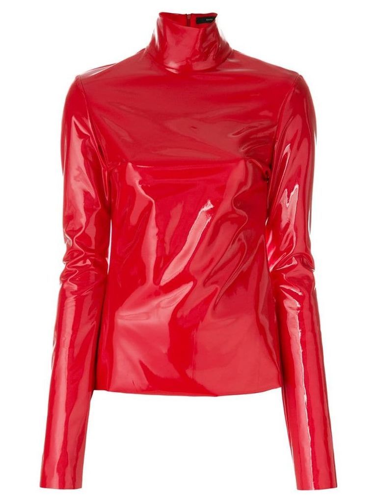 Ellery high shine roll neck top - Red