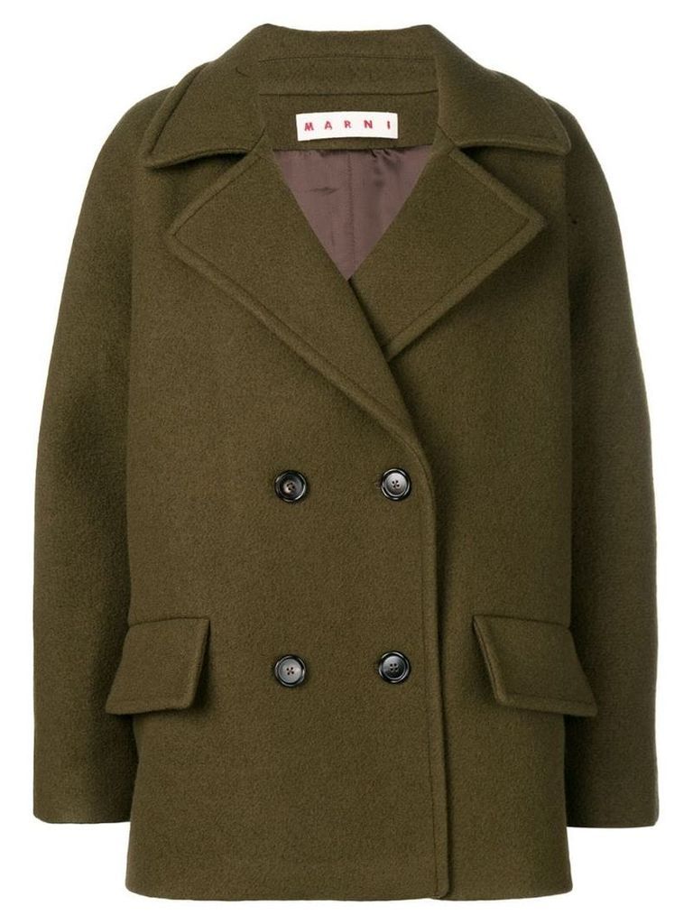Marni classic double-breasted coat - Green