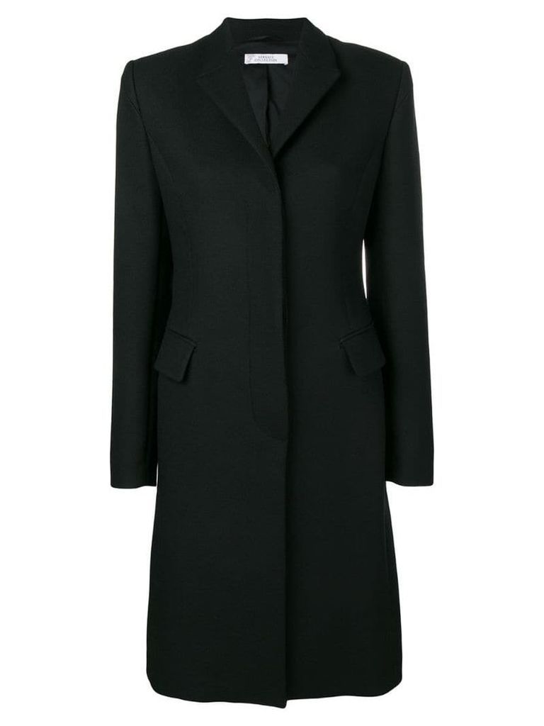Versace Collection single breasted coat - Black