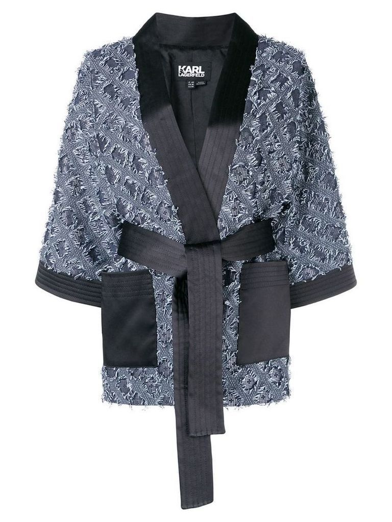 Karl Lagerfeld jacquard kimono jacket - Blue