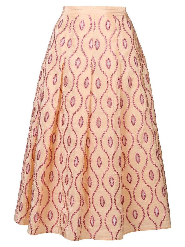 Marni embroidered pattern skirt - Yellow
