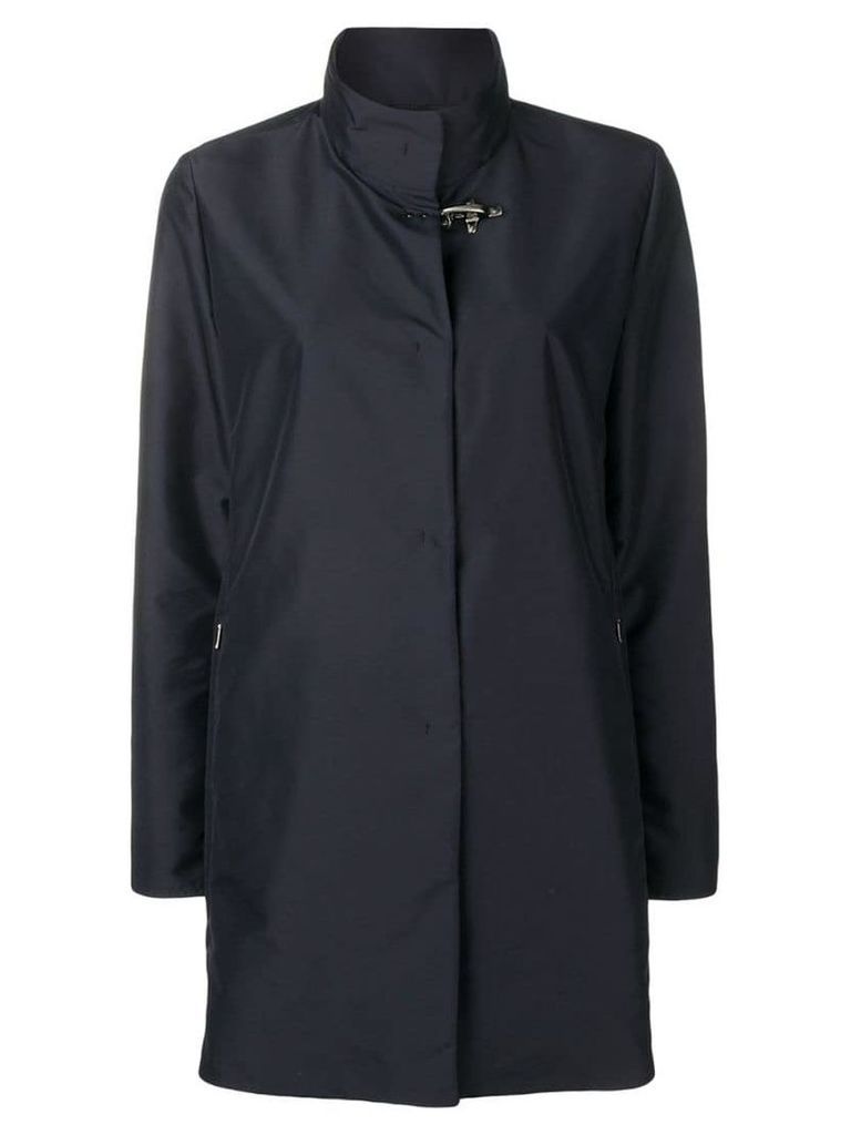 Fay concealed front coat - Blue