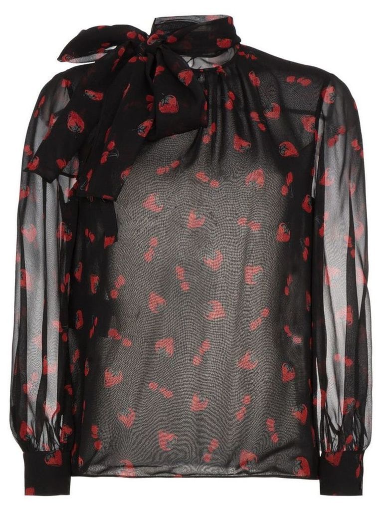 Miu Miu berry print silk blouse - Black