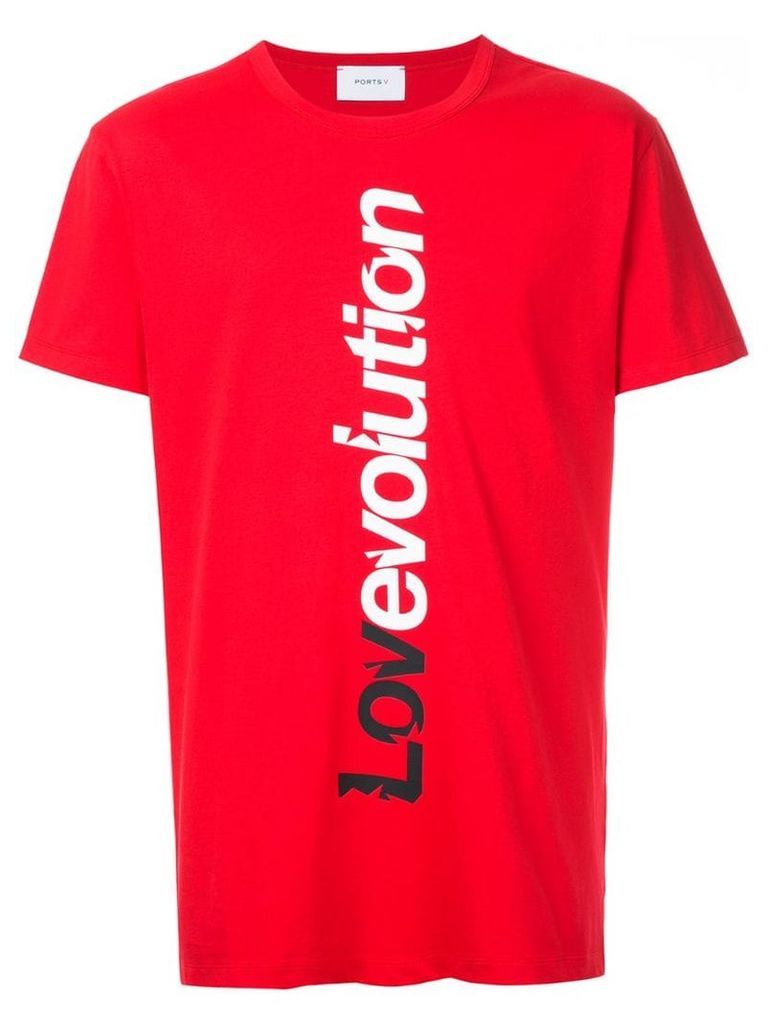 Ports V slogan short-sleeve T-shirt - Red