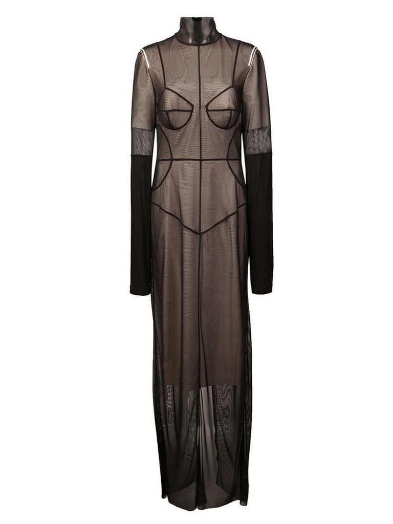 Vera Wang long tulle layer dress - Black