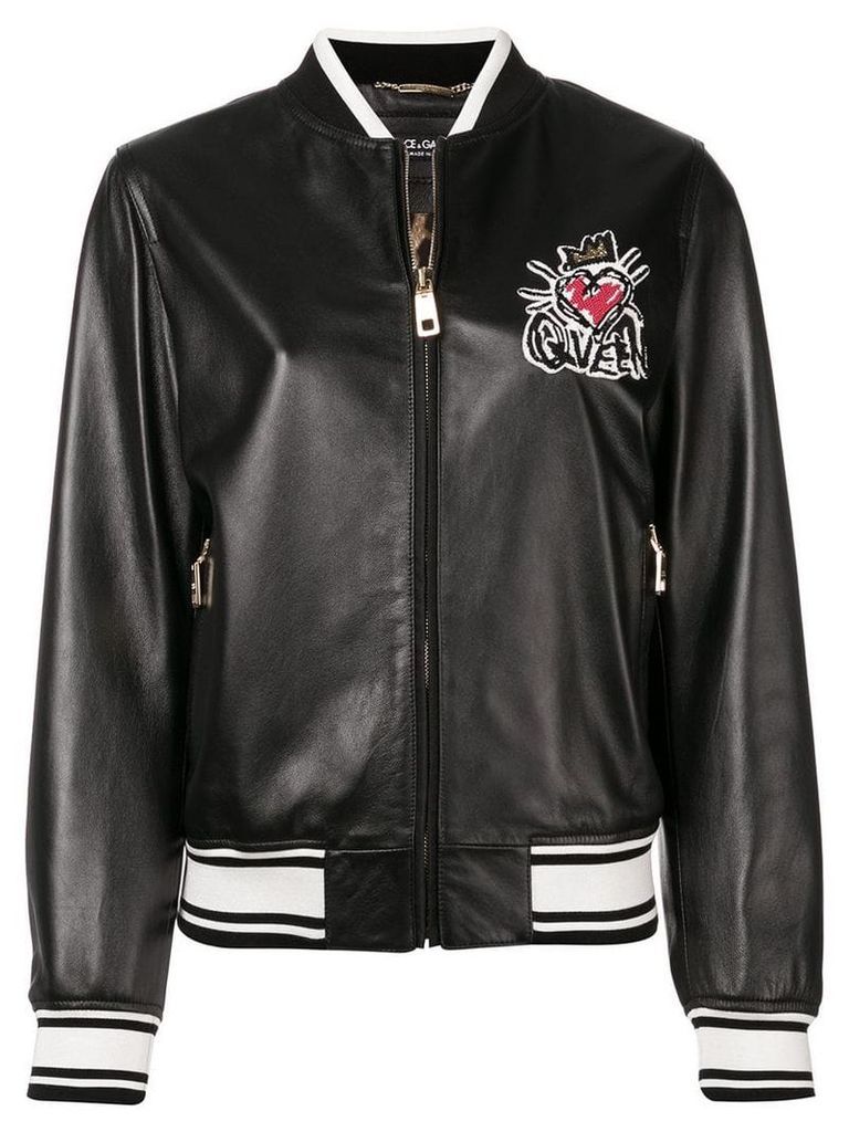 Dolce & Gabbana embroidered bomber jacket - Black