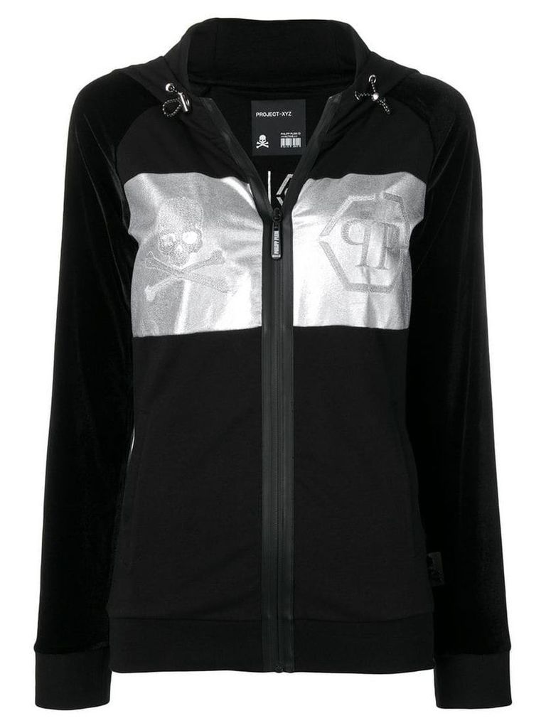 Philipp Plein metallic print hoodie - Black