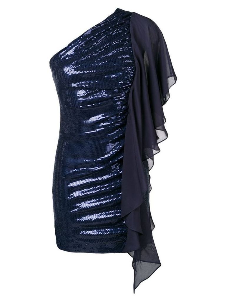 Just Cavalli one-shoulder sequinned dress - Blue