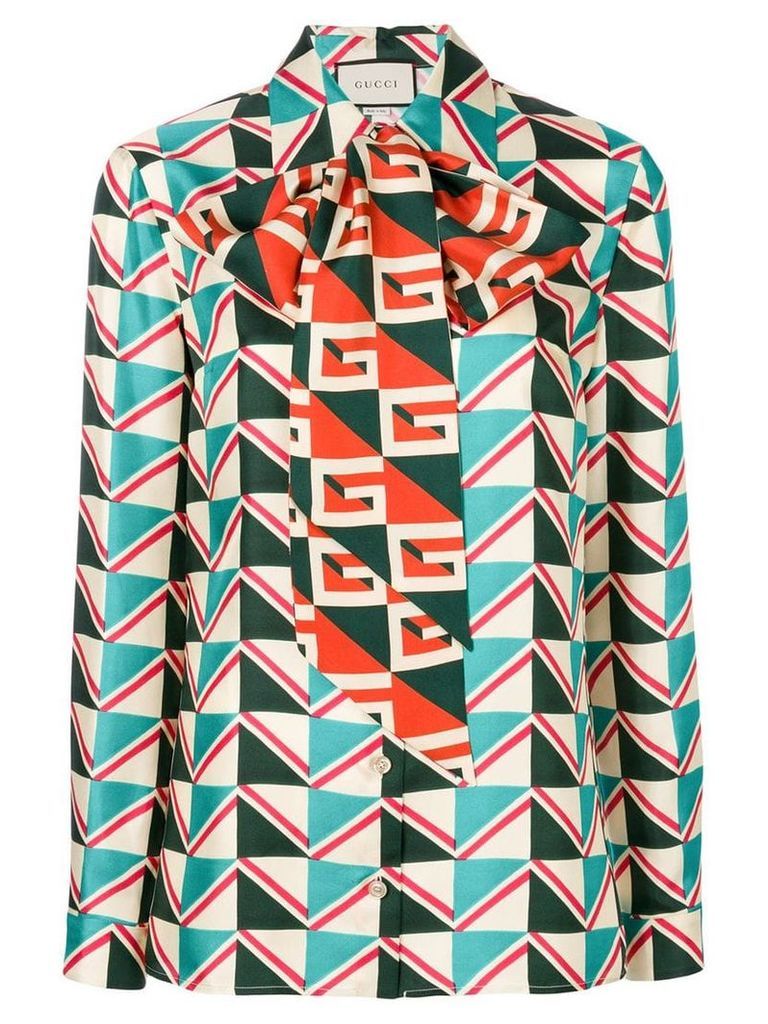 Gucci geometric print blouse with pussy bow - Multicolour