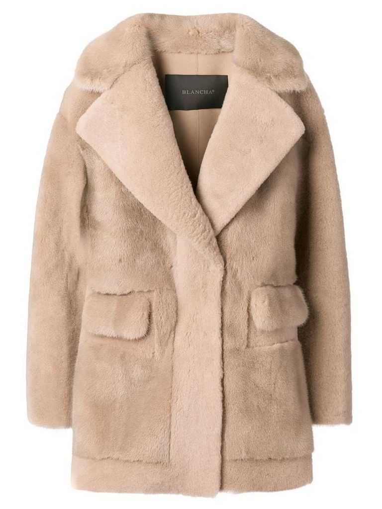Blancha shearling overcoat - Neutrals
